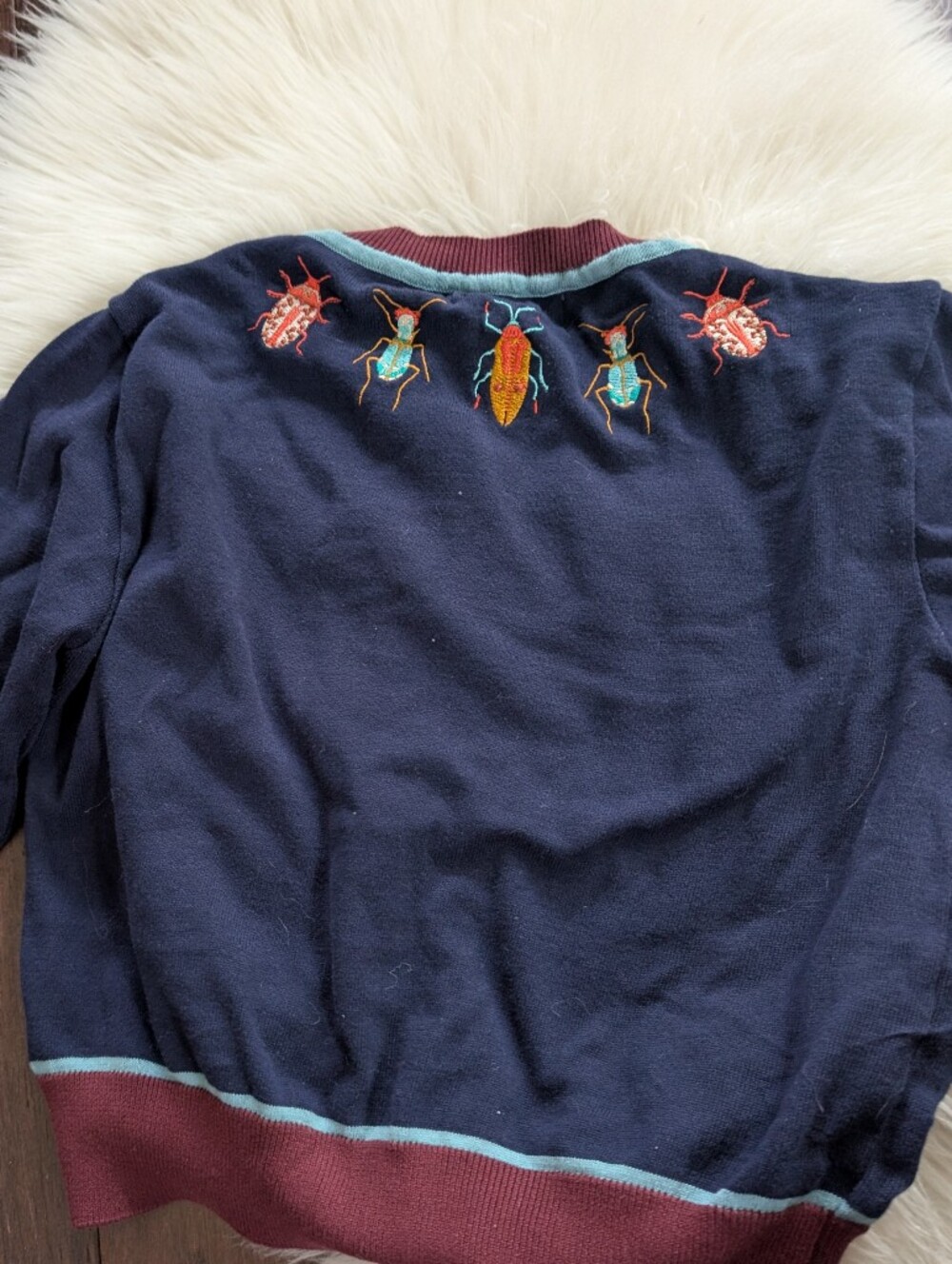 Palava Insect Bug Embroidered Cardigan Size S Small - Picture 5 of 5